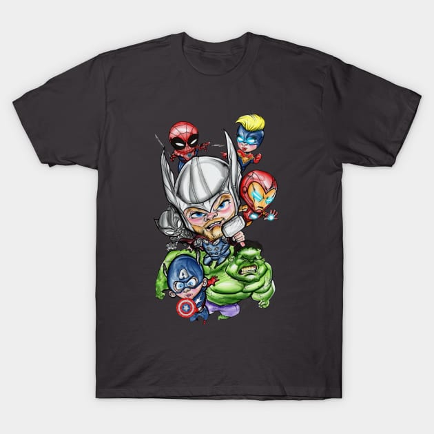 Minivengers Assemble! T-Shirt by carrillo_art_studios